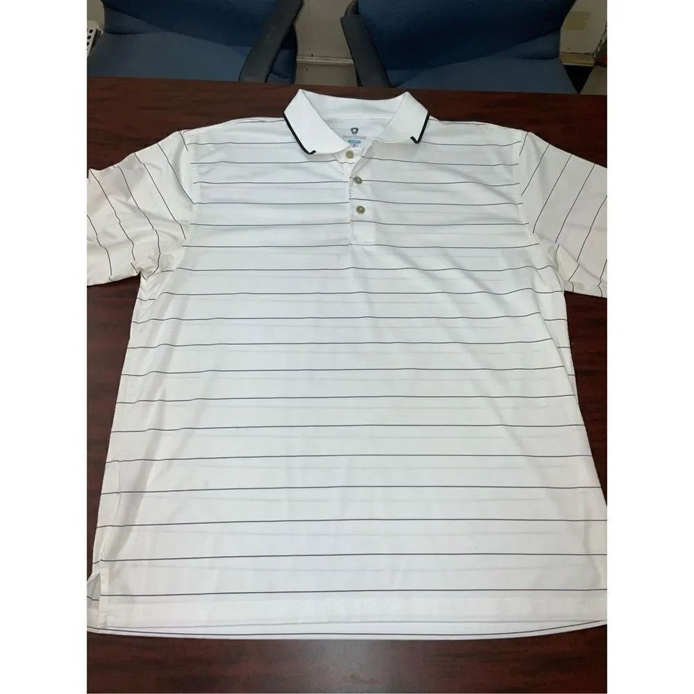 Pro Tour Coolplay Stripe Mens Golf Polo Shirt Size X-Large